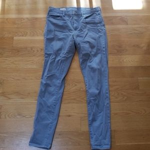 Light grey Gap high rise skinny jeans.